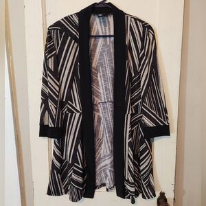 R&M Richards Metallic Silver Sparkle Open Cardigan Sz 12
